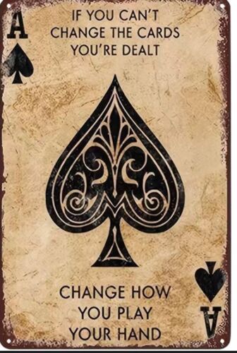 Board Game Card - ACE OF SPADE. METAL TIN SIGN