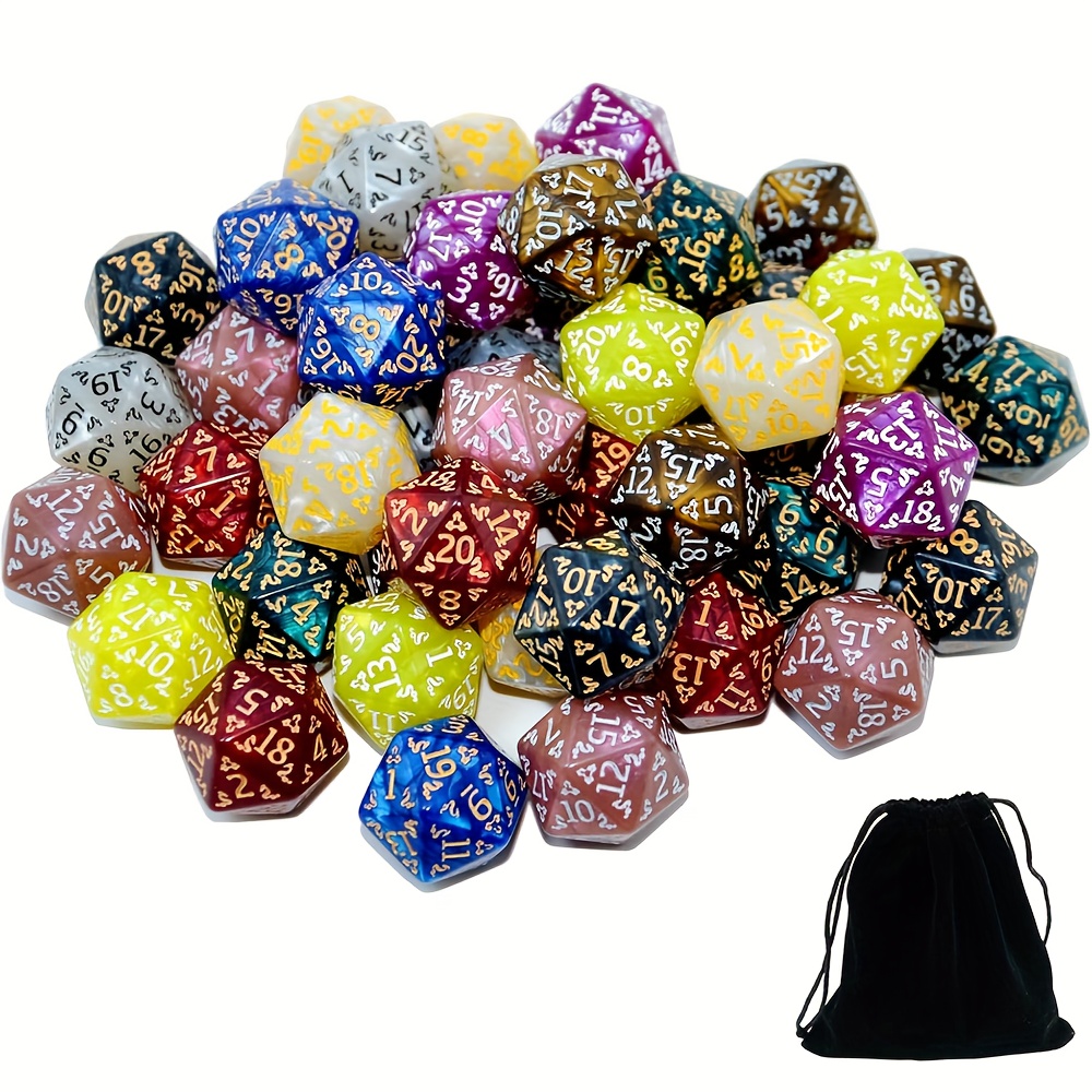 Dice Set Polyhedral - D20 Dice Set Two tone glitter/Dragon