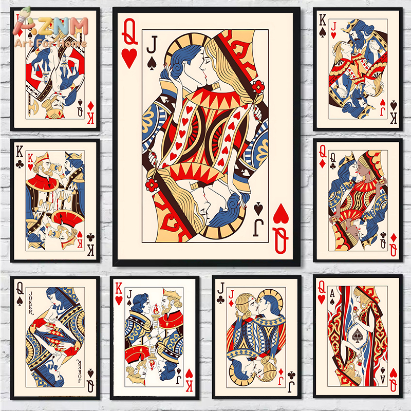 Board Game Card - AZNM Romantic King Queen Jack Playing