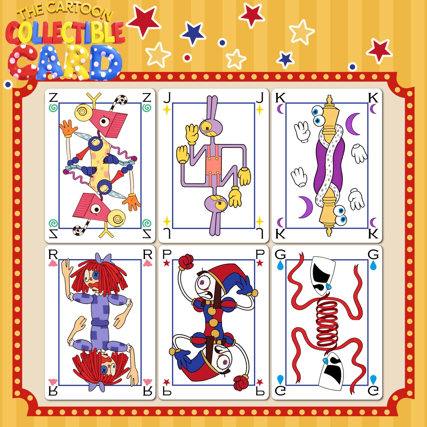 Board Game Card - Digital Circus Themed Cartoon Collectible Cards,