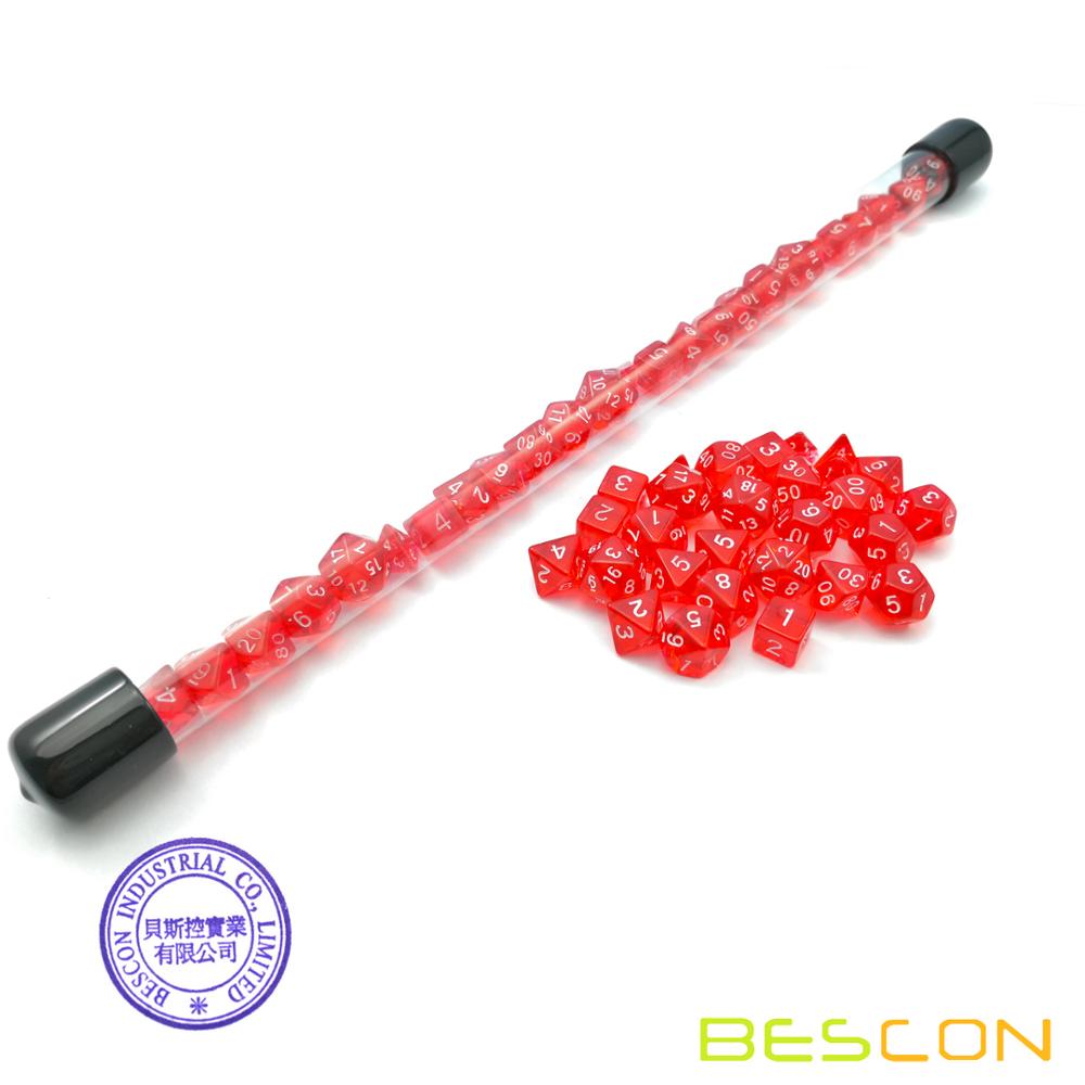 Bescon 28pcs Translucent Red M – Dice Set Polyhedral recenzja i cena