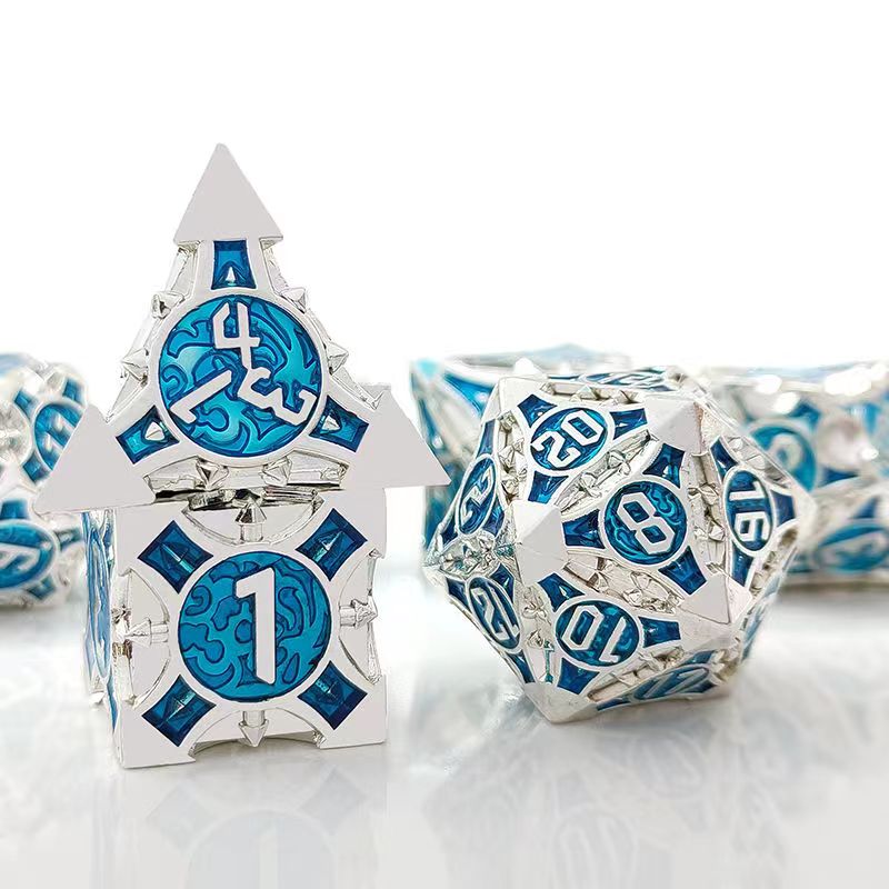 7 Pcs Cosplay D4-D20 DND Brass – Dice Set Polyhedral recenzja i cena