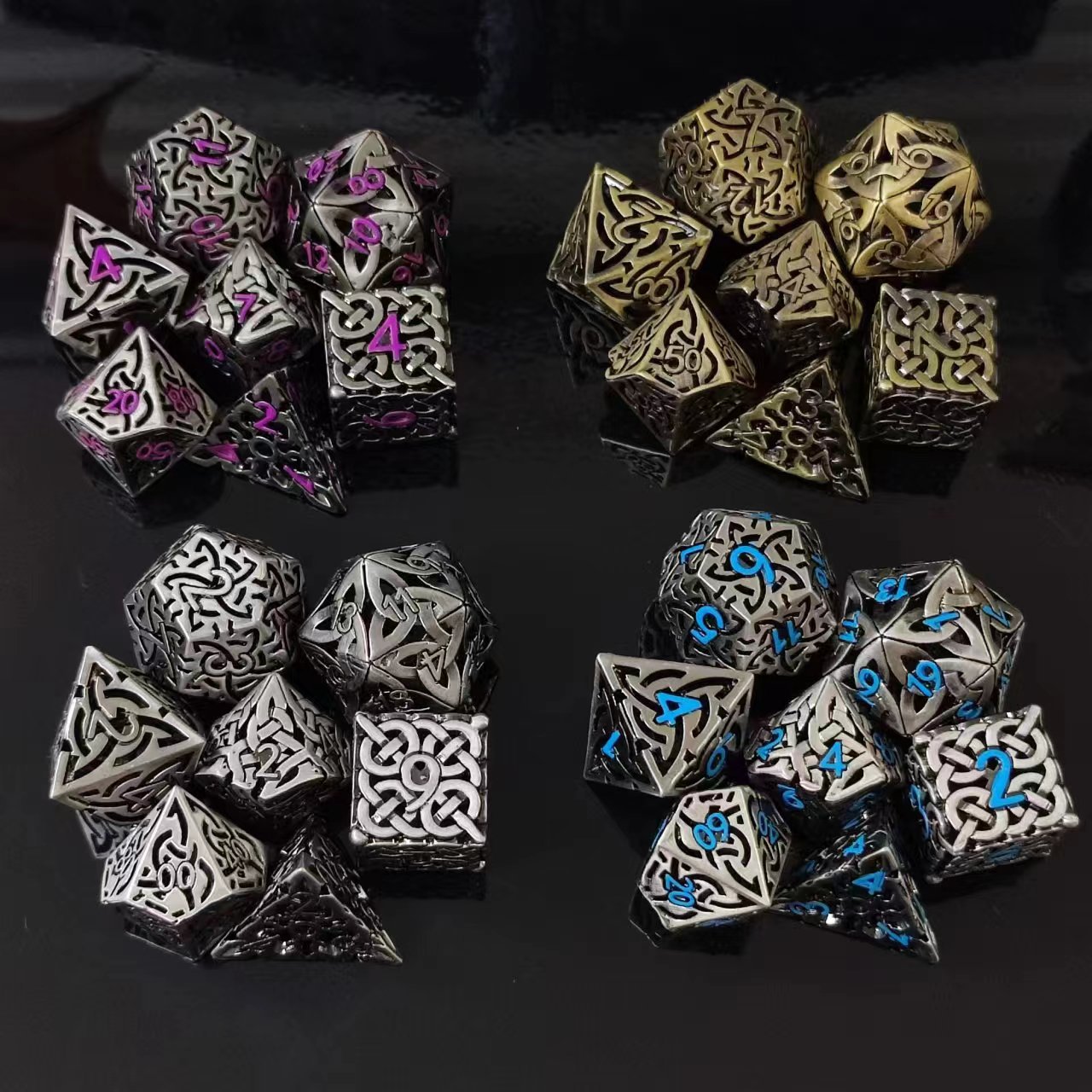 7 Pcs Cosplay D4-D20 DND Brass – Dice Set Polyhedral recenzja i cena