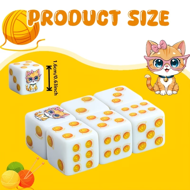CANDYPIXEL 6PcsCat D6 Dice Set – Board Game Dnd recenzja i cena