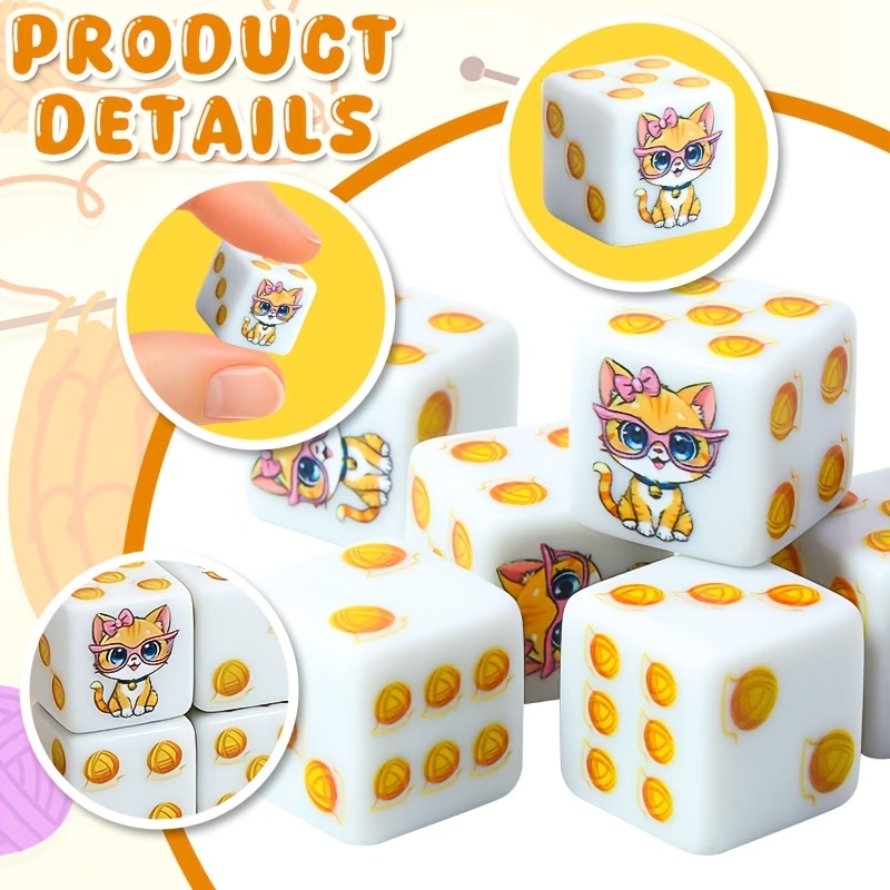 CANDYPIXEL 6PcsCat D6 Dice Set – Board Game Dnd recenzja i cena