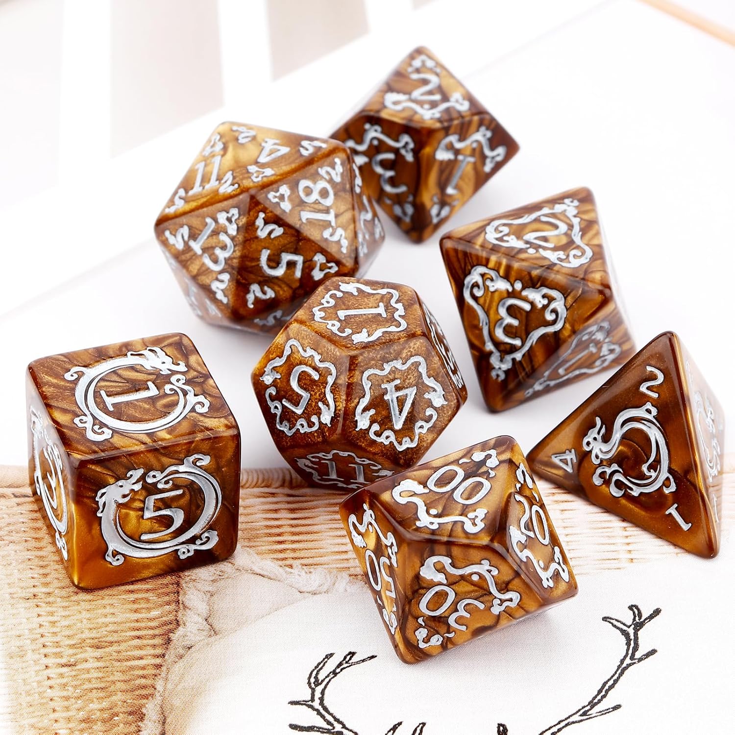 7Pcs Set DND Dice Dragon Patte – Dice Set Polyhedral recenzja i cena