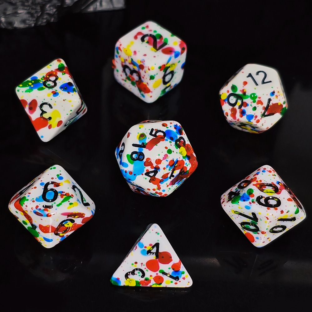 Paint Splatter Dice Set - 7PCS – Dice Set Polyhedral recenzja i cena
