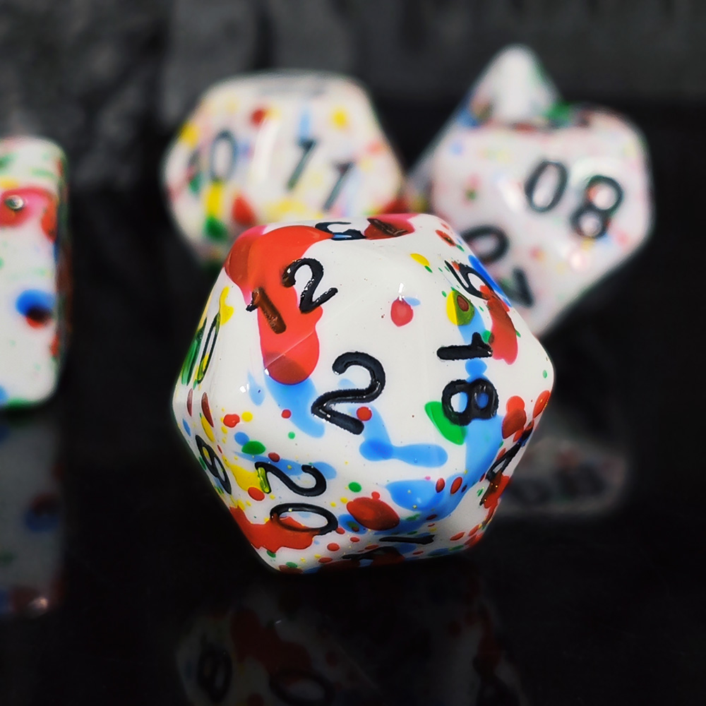 Paint Splatter Dice Set - 7PCS – Dice Set Polyhedral recenzja i cena