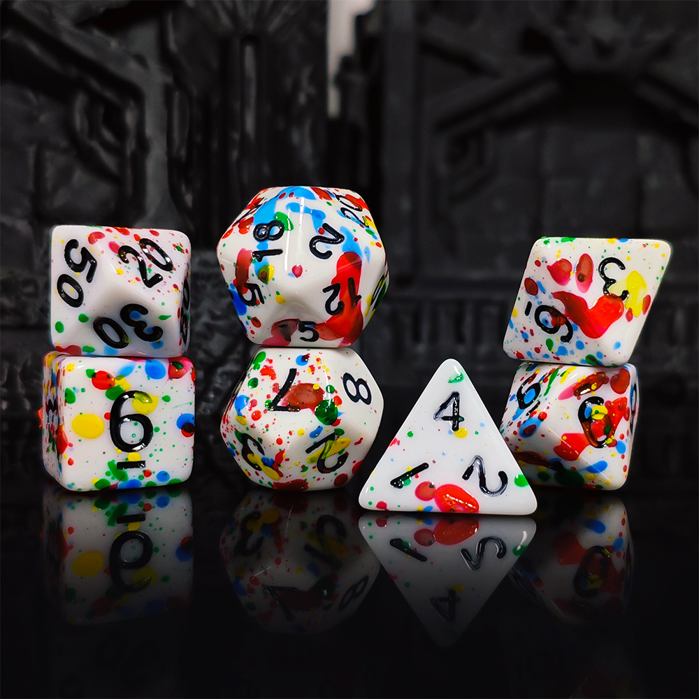Paint Splatter Dice Set - 7PCS – Dice Set Polyhedral recenzja i cena