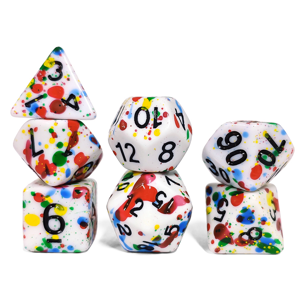 Paint Splatter Dice Set - 7PCS – Dice Set Polyhedral recenzja i cena