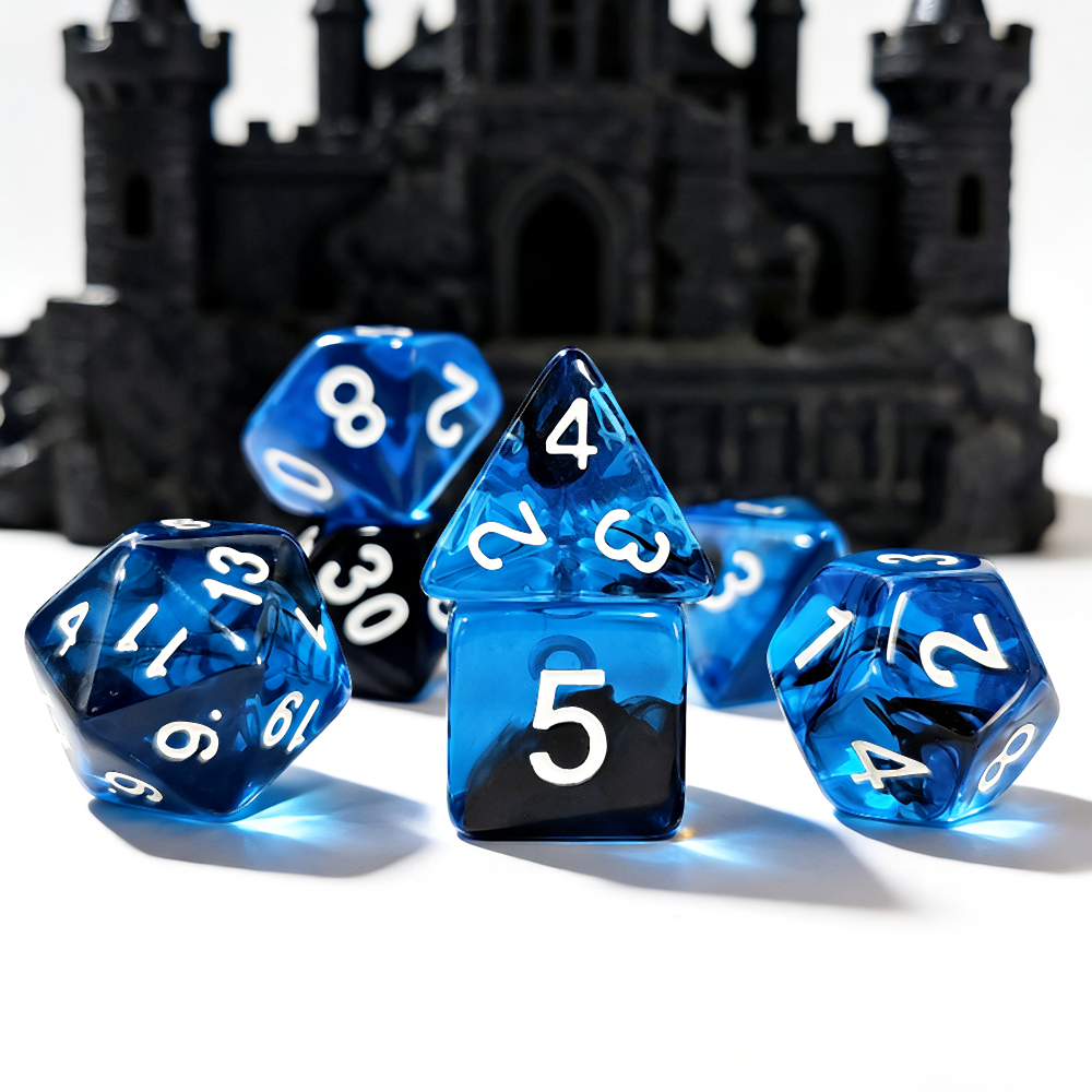 7Pcs/set Blue Blend Transparen – Board Game Dnd recenzja i cena