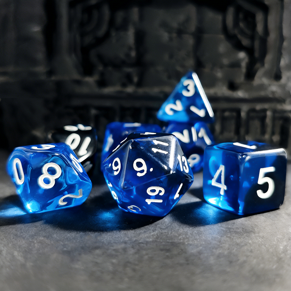 7Pcs/set Blue Blend Transparen – Board Game Dnd recenzja i cena
