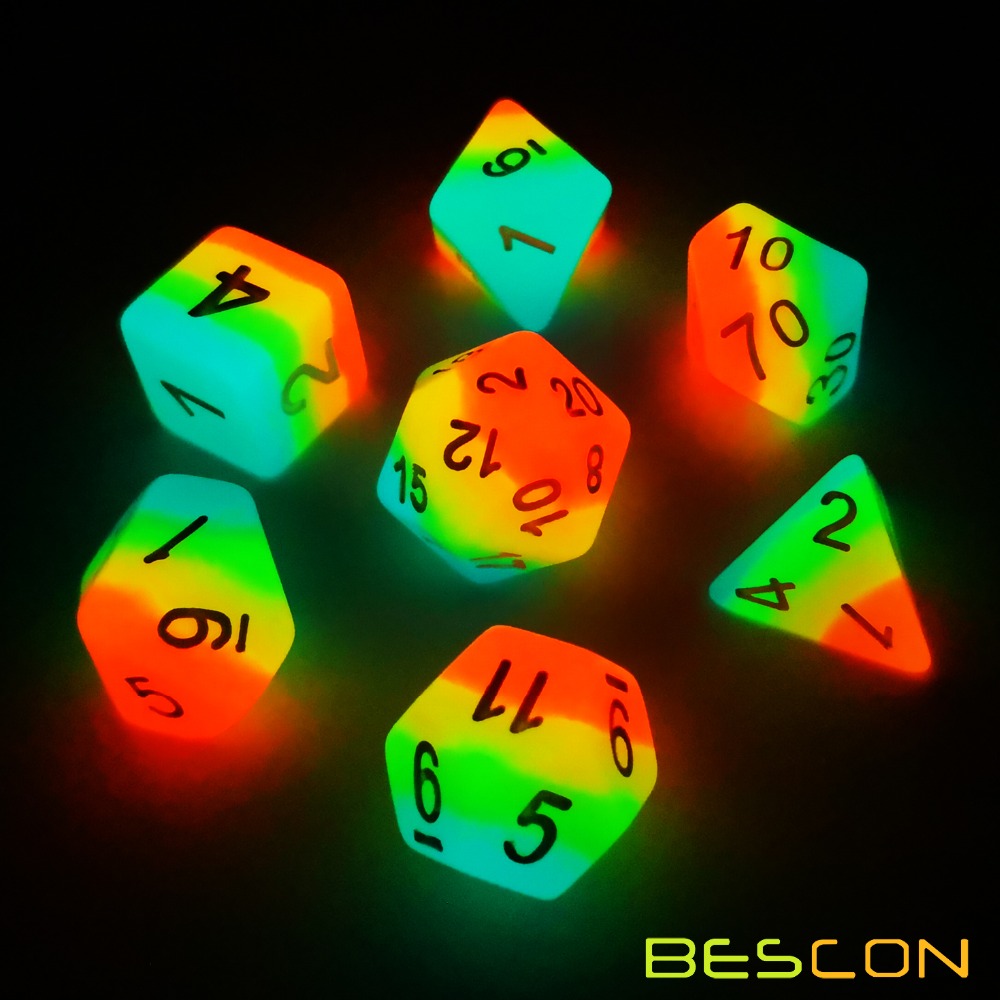 Bescon Fantasy Rainbow Glowing – Dice Set Polyhedral recenzja i cena