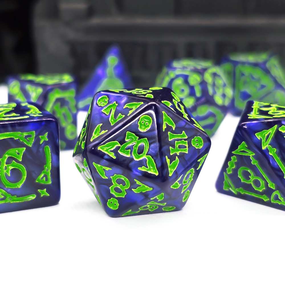 Cthulhu Dark Blue & Neon Green – Dice Set Polyhedral recenzja i cena