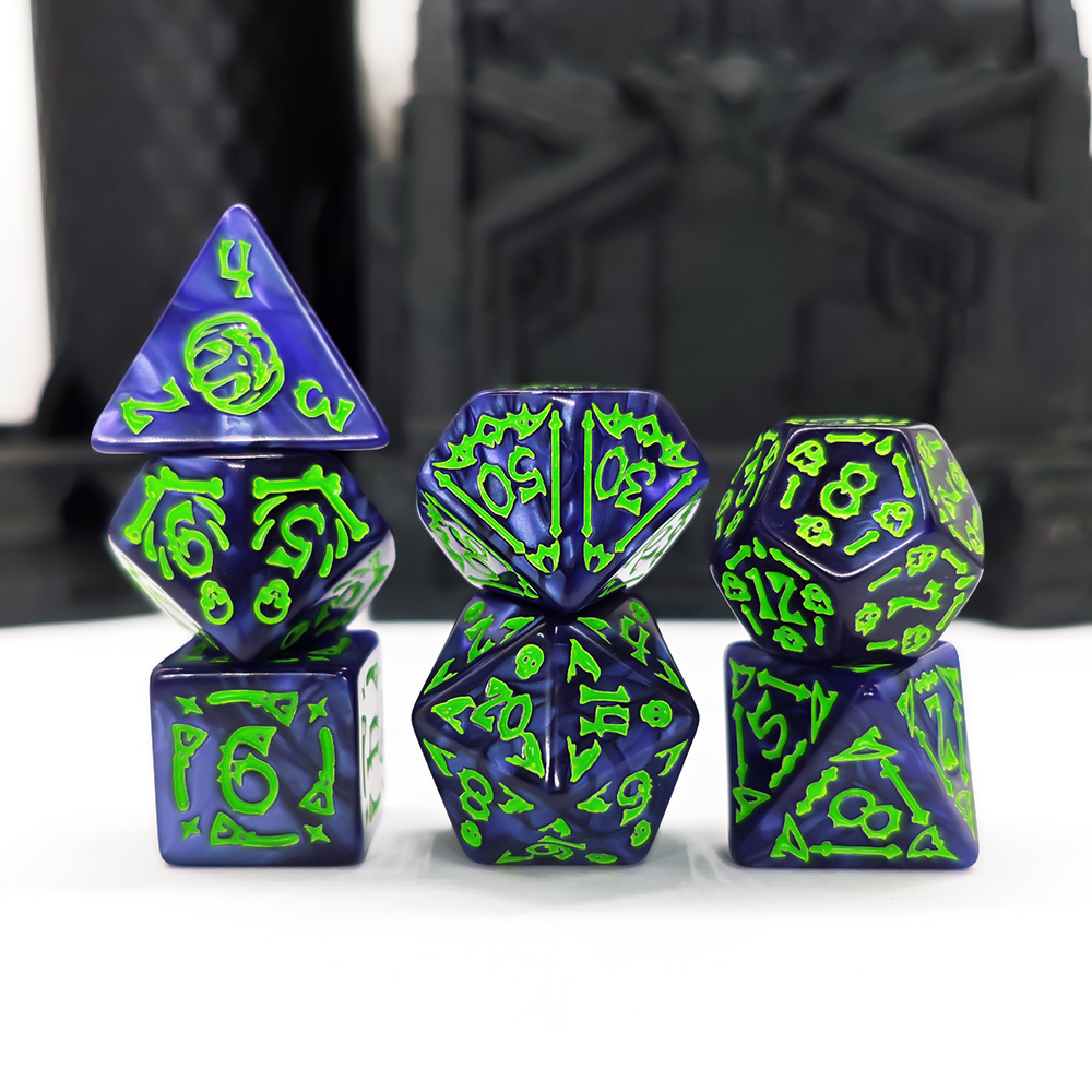 Cthulhu Dark Blue & Neon Green – Dice Set Polyhedral recenzja i cena