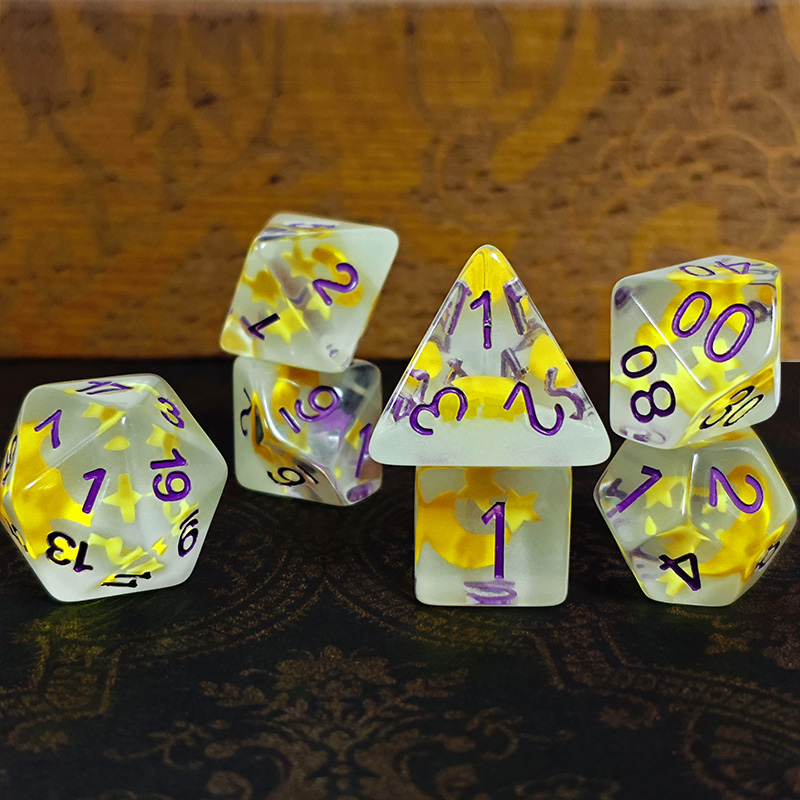 7pcs/set Luminous Polyhedral D – Dice Set Polyhedral recenzja i cena
