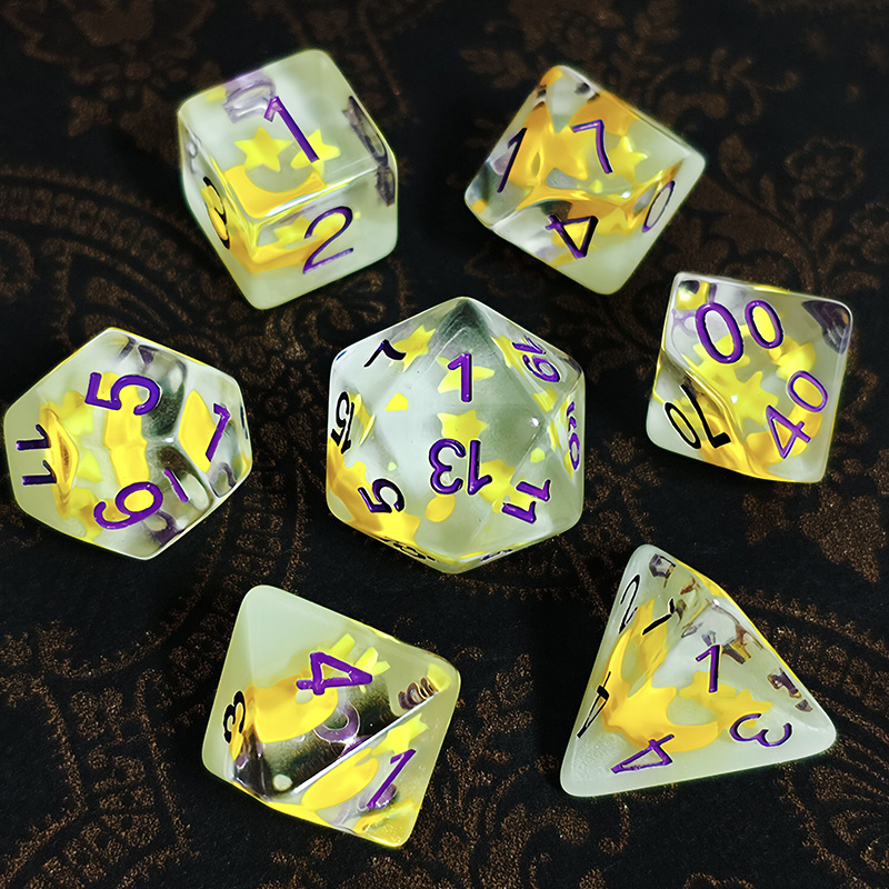 7pcs/set Luminous Polyhedral D – Dice Set Polyhedral recenzja i cena